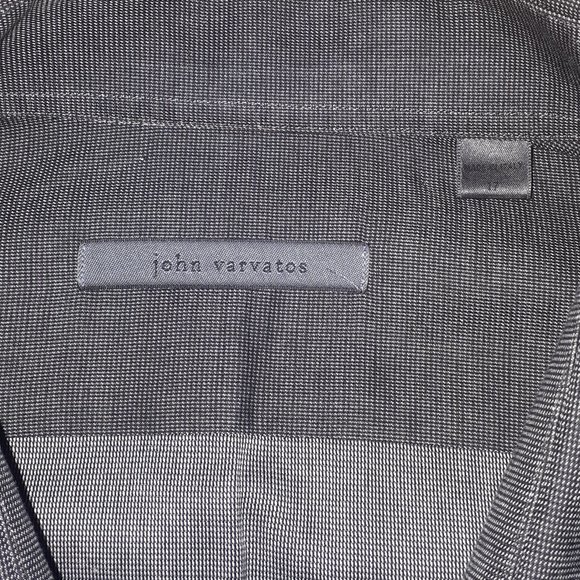 John Varvatos Dark Grey Dress Shirt Italy (Large, 17 neck) - Picture 2 of 6